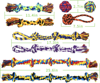 SHARLOVY Large Tough Chew Toys for Aggressive Chewers Large Breed,Heavy Duty Dental Rope Toys Kit for Medium Dogs,5 Knots Indestructible Cotton Puppy Teething Chew Tug Toy Set of 99