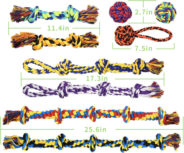 SHARLOVY Large Tough Chew Toys for Aggressive Chewers Large Breed,Heavy Duty Dental Rope Toys Kit for Medium Dogs,5 Knots Indestructible Cotton Puppy Teething Chew Tug Toy Set of 99