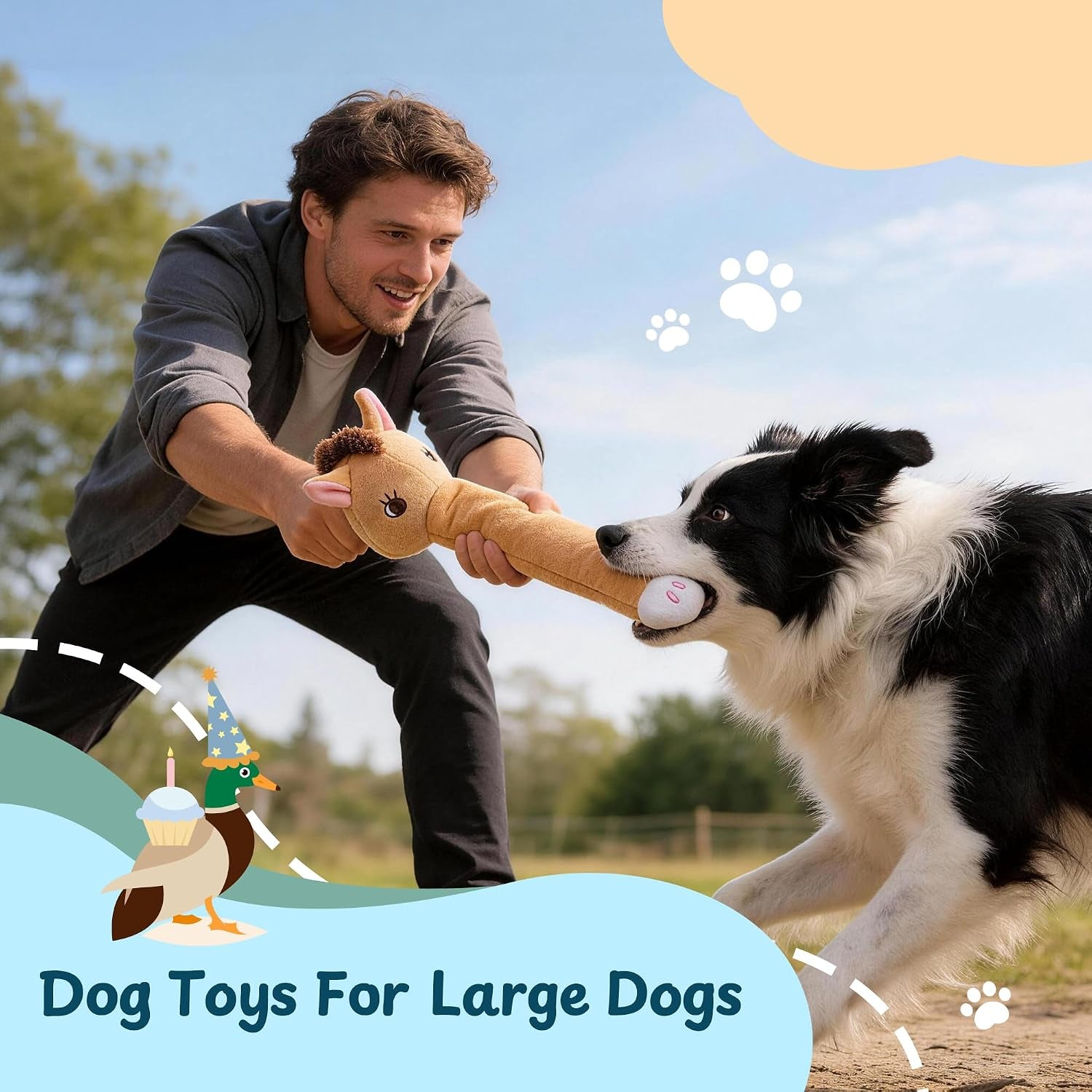 nocciola-dog-squeak-toys-5pcs-dog-toys-to-keep-them-busy-for-aggressive-chewers-hide-and-seek-crinkle-dog-toy-for-large-dogs-long-face-wild-animals-playground-series