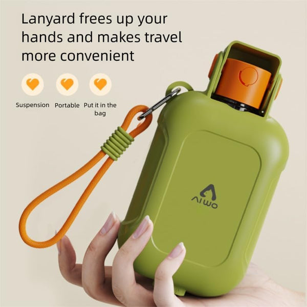 Portable Pet Travel Cup, Large Capacity Dual-Use Feeding and Watering Cup for Dogs and Cats, Leakproof Drink Container with Strap, Outdoor Water Bottle2