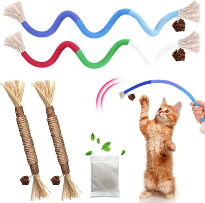 Silvervine Sticks Cat Chew Toys for Indoor Cats Dental Care Teeth Cleaning, Natural Kitten & Cat Teething Toys for Health, Catnip Toys Cat Chew Rope Suitable for All Breeds of Aggressive Chewers Cat9