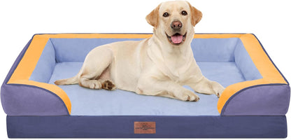 Comfort Expression Orthopedic Dog Bed for Extra Large Dogs with Bolster | Waterproof Dog Couch Bed with Washable Cover & Non-Slip Bottom, Supportive Egg Crate Foam XL Pet Bed, 42X30 Inch129