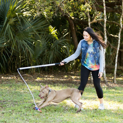Squishy Face Studio Flirt Pole V2, Purple/Blue Tie Dye, Regular 36" | with Lure, Durable Dog Toy, Fun Obedience Training & Exercise, All Breed Sizes2