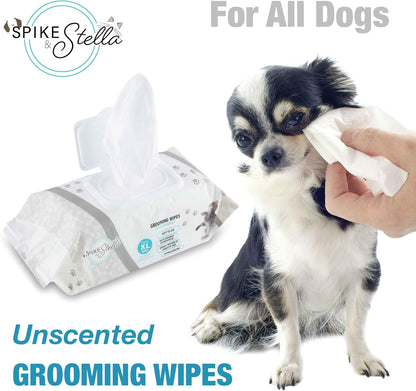 110 Pack Pet Grooming Wipes - Large & Extra-Large Sizes - Lavender, Aloe, & Unscented Variations - Hypoallergenic & Extra Durable - Perfect for Dogs & Cats, 8.6"X7.8"3