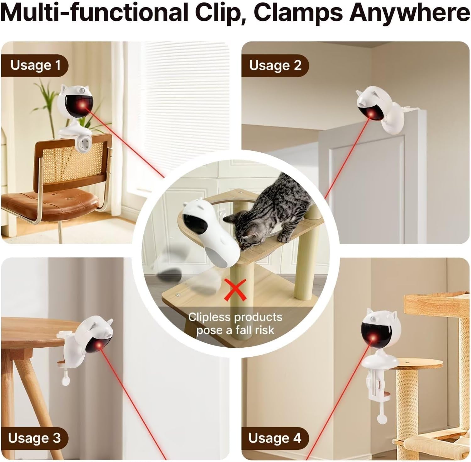 potaroma-smart-sensor-cat-laser-toys-interactive-motion-activated-truly-random-trjajectory-clamp-design-automatic-chargeable-kitten-toy-indoor-exercise-cream-white-motion-activated-truly-random-trjajectory-clamp-design-automatic-chargeable-kitten-toy-indoor-exercise-cream-white