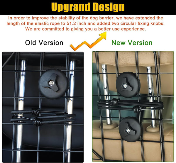 Gtongoko Dog Car Barrier for SUV, Heavy Duty Steel Wire Mesh Pet Divider for Vehicles Adjustable Universal Fit Dog Travel Barrier for Cars Trucks & Suvs, Cargo Area Safety Gate with Elastic Ropes6