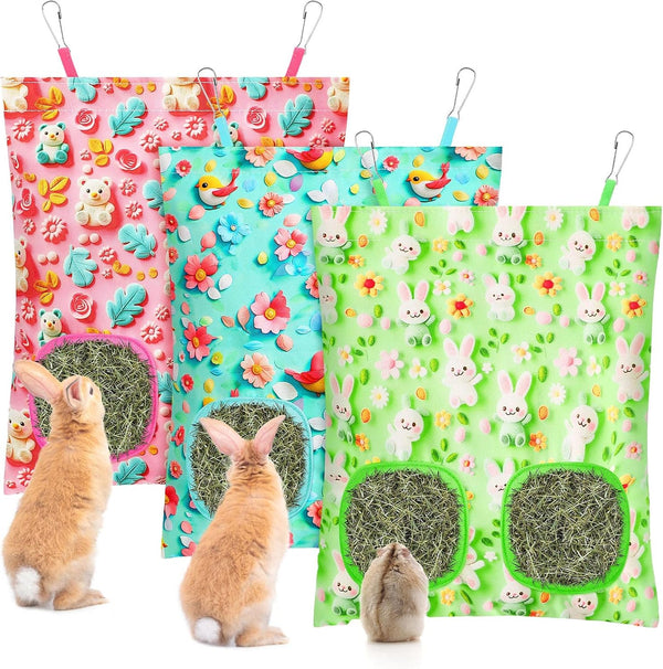 UPINS 3Pack Guinea Pig Hay Feeder Bag,Bunny Rabbit Cage Bag Hanging Holder | Guinea Pig Cage Feeder,For Bunny Rabbits,Chinchillas,Hamsters,Small Pets,And Animals9