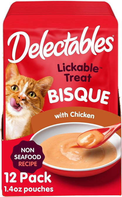 Delectables Bisque Non-Seafood Lickable Wet Cat Treats, Variety Pack, 12 Count (Pack of 1)3