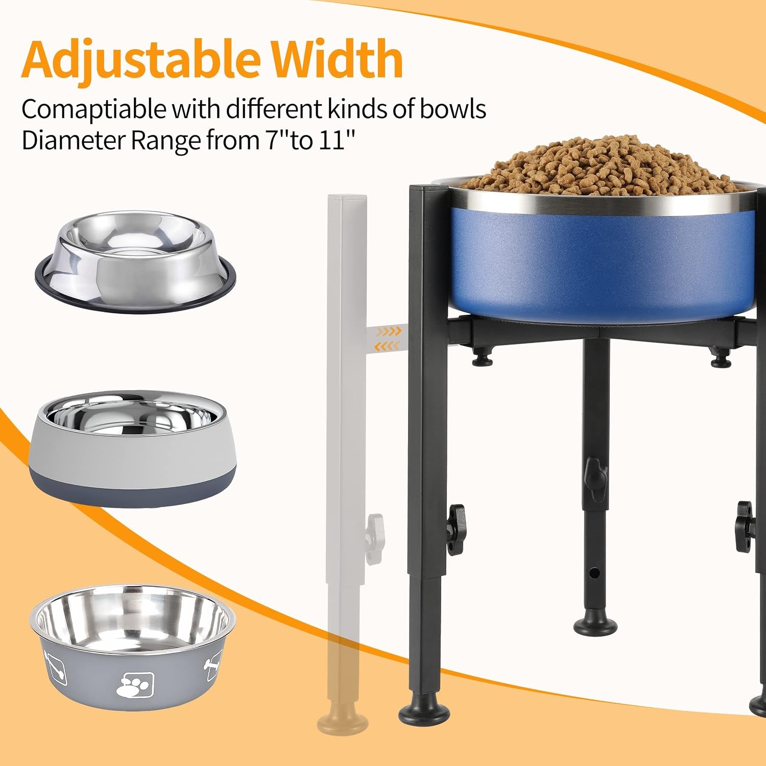 proerr-single-dog-bowl-stand-tall-dog-food-stand-adjustable-wide-7-11-heights-14-5-metal-elevated-pet-bowl-holder-raised-water-feeder-for-medium-large-dogbowl-not-included