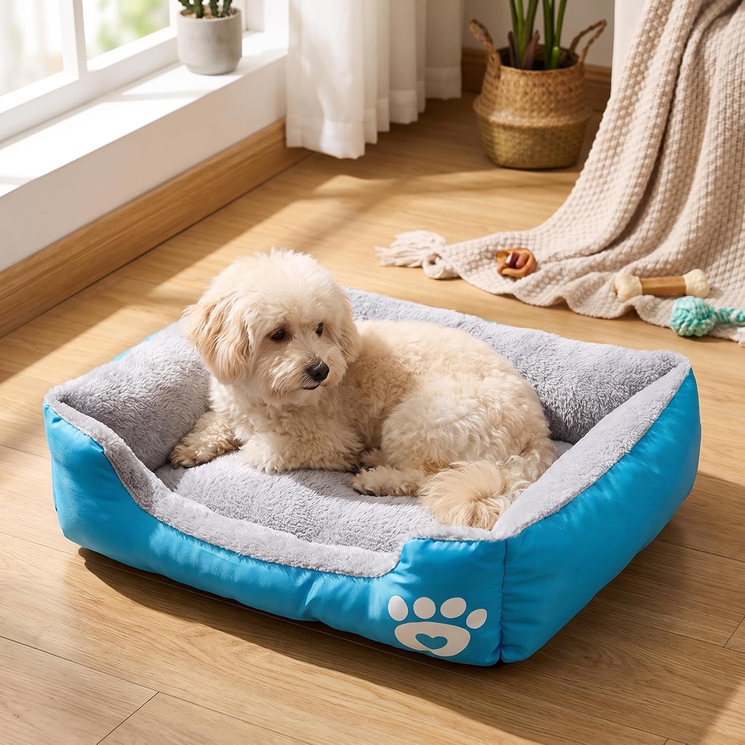 plush-dog-bed-for-small-to-large-dogs-rectangular-polyester-pet-bed-with-paw-print-design-soft-comfortable-indoor-outdoor-use-dog-bed-for-small-indoor-pet-furniture-durable-pet-bed