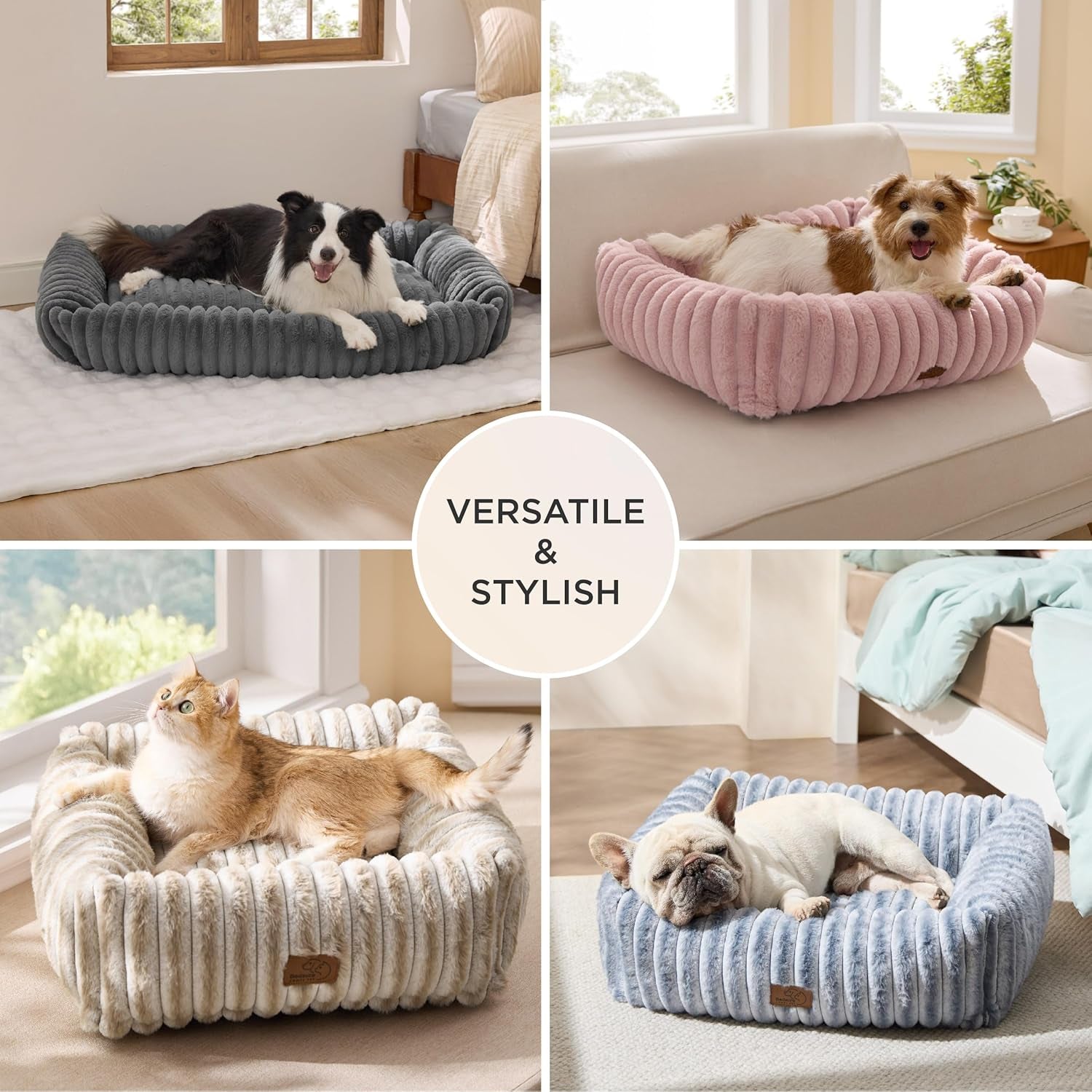bedsure-comfyfleece™-cute-dog-bed-for-small-medium-dogs-washable-25in-cream-furry-puppy-beds-square-rectangle-orthopedic-corduroy-aesthetic-pet-beds-removable-zipper-cover-non-slip-bottom-up-to-15-lbs