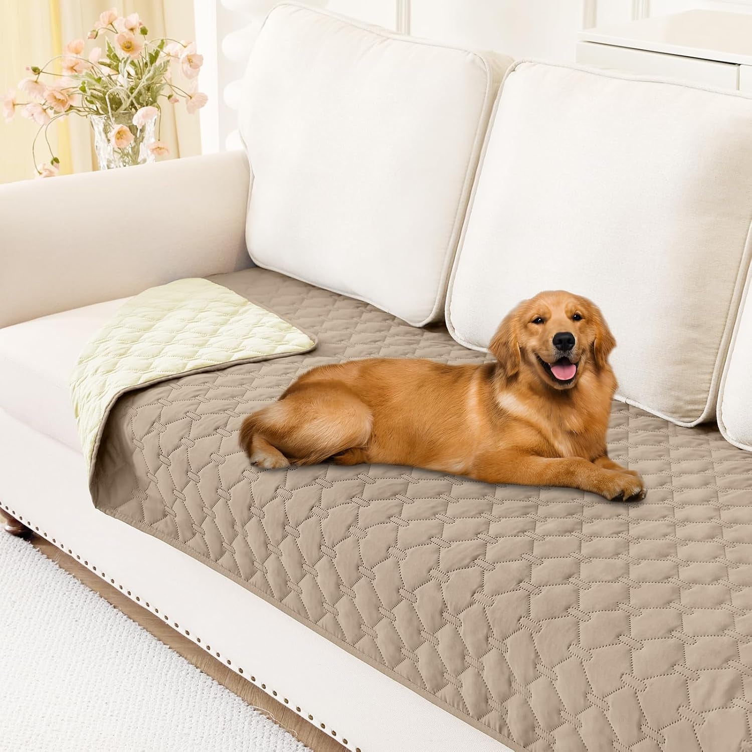 smiry-waterproof-dog-bed-cover-reversible-pet-blanket-for-sofa-couch-soft-washable-dog-blanket-leakproof-couch-cover-for-dogs-cats-furniture-protection-52x82-grey-dark-grey