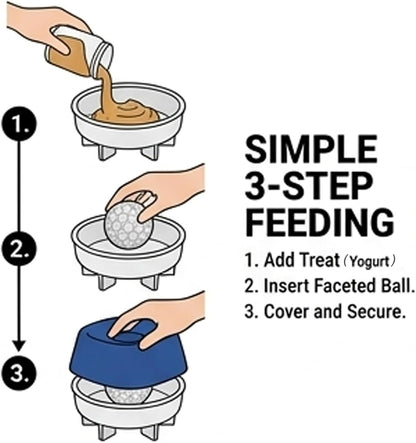 Slow Feeder Dog Bowls for Liquid with Rolling Ball, Interactive Lick Bowl Licking Slow Feeder for Wet Food, Water & Treats Lick Toy for Dogs Cats (Pink)4