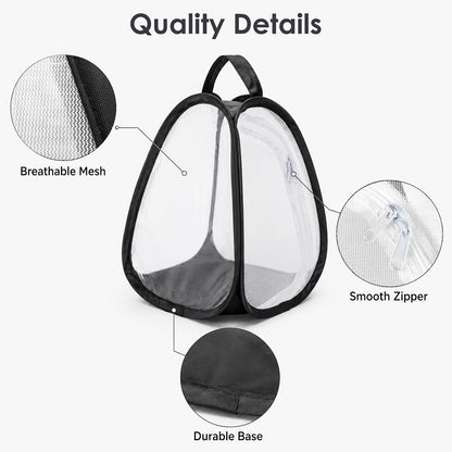 Kingrol 2 Pack Collapsible Insect & Butterfly Habitat Cage, Pop-Up Mesh Butterfly Rearing Enclosure with Clear Viewing Window, Zipper Access & Polyester Base, 7.75 X 7.75 X 11 Inch3