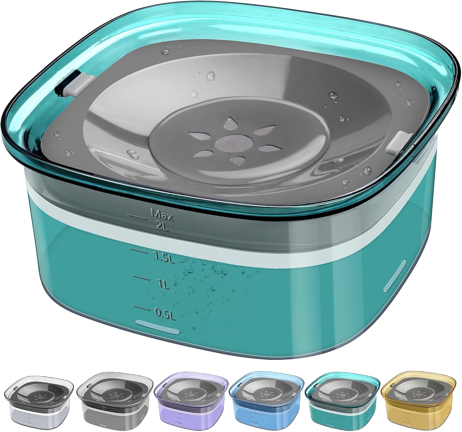upsky-70oz-dog-water-bowl-2l-no-spill-dog-bowls-large-capacity-spill-proof-slow-water-feeder-no-splash-pet-water-dispenser-vehicle-carried-travel-slow-drinking-bowl-for-messy-drinkers