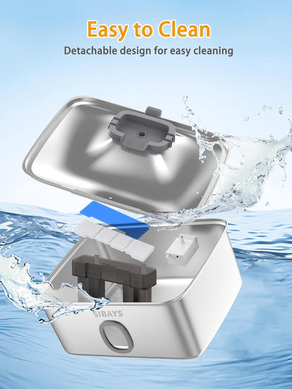 SIBAYS 4Gal/15L Large Dog Water Fountain, Stainless Steel Pet Fountain with Water Window & LED Light, Ultra Quiet Automatic Dog Water Bowl Dispenser for Large Dogs & Multi-Pet, Easy to Clean FS768
