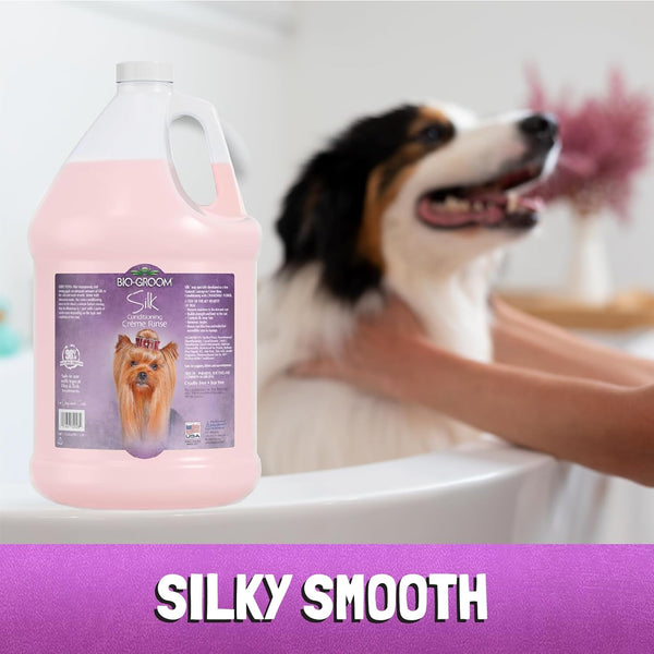 Bio-Groom Silk Creme Rinse Dog & Puppy Conditioner - Hair Detangler for Dogs, Moisturizes Skin & Coat, Removes Tangles & Frizz, Made in USA - 1 Gallon3
