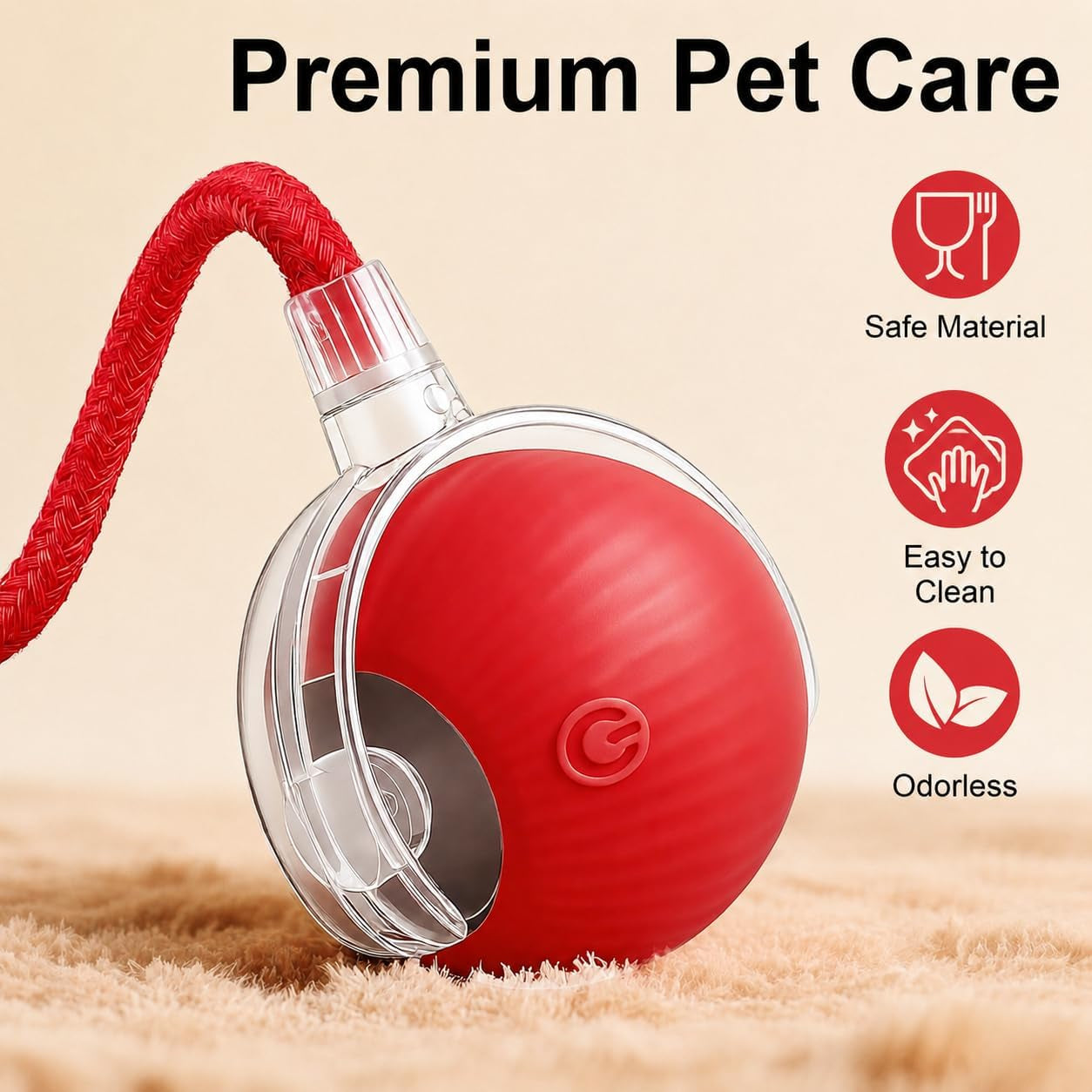 smart-interactive-automatic-electric-rolling-moving-rechargeable-motion-activated-self-play-electronic-stimulation-chase-teaser-ball-toy-with-rope-for-indoor-bored-adult-cat-and-dog-red