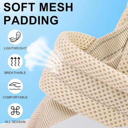 BEAUTYZOO Dog Harness No Pull, Quick Fit Dog Harness and Leash Set, Escape Proof Vest Harness with Soft Handle, Reflective Breathable Mesh Padding Harness for Medium Size Dog Training Walking, Beige M2