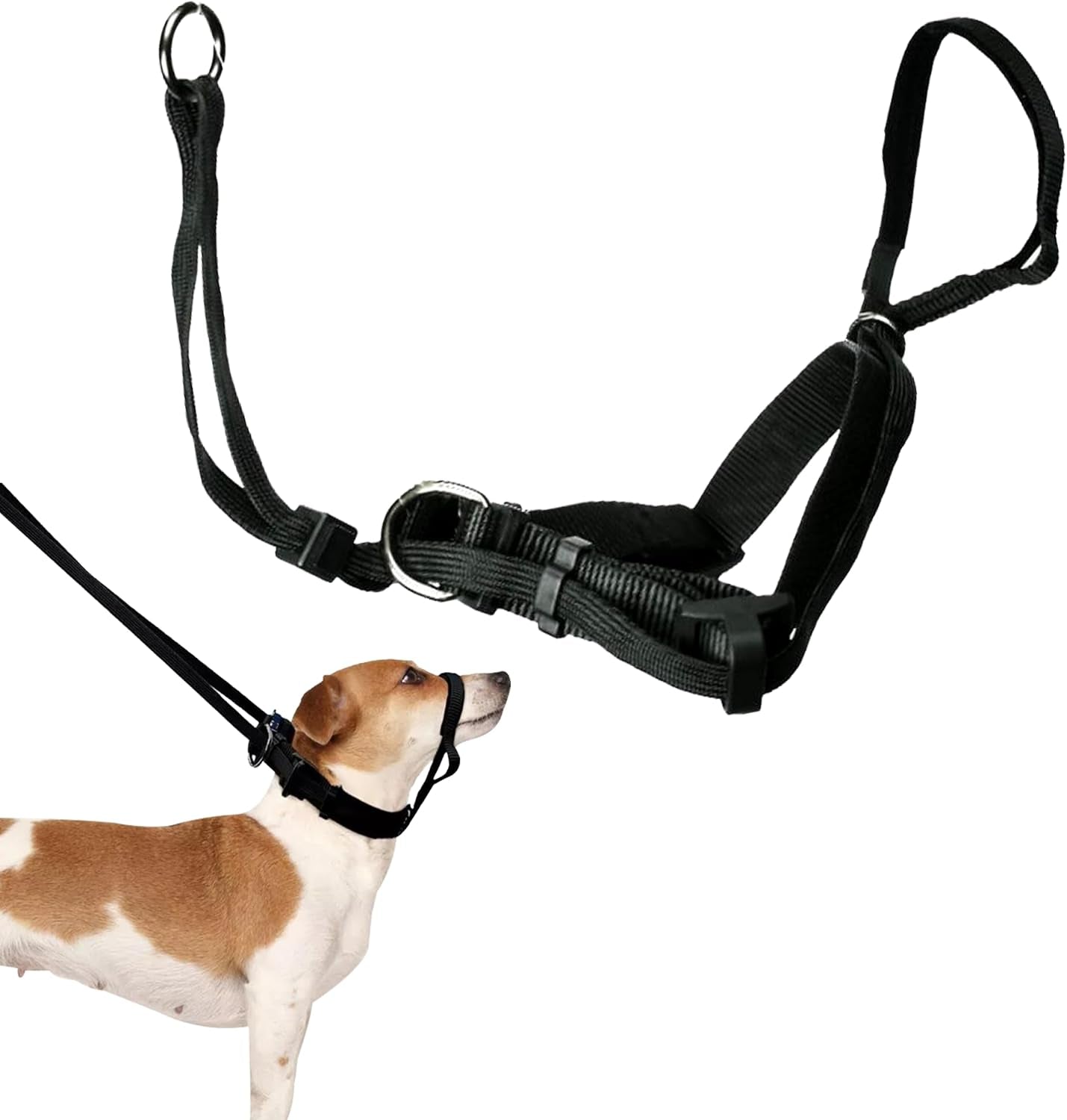 sporn-head-halter-for-dogs-no-pull-dog-harness-durable-nylon-training-collar-for-large-breeds-no-choke-design-padded-restraints-adjustable-fit-easy-on-off-black-large