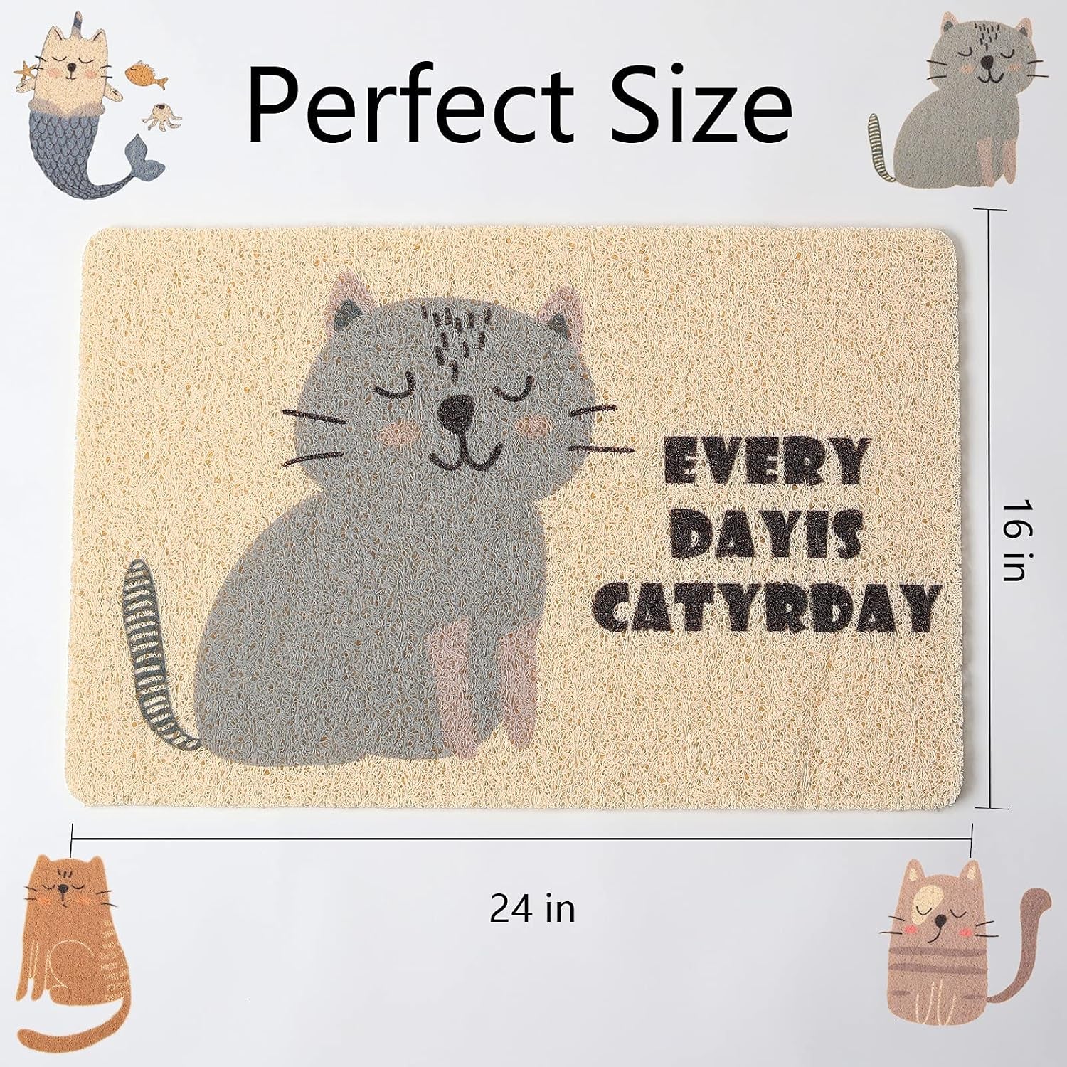 cat-litter-mat-trap-pet-food-catching-placemat-super-cute-easy-to-clean-24-16-large-durable-for-cats-and-dogs-everyday-is-catyrday