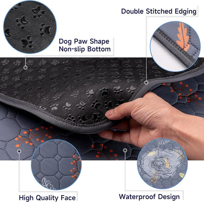 Sunheir Washable Pee Pads for Dogs, Reusable Puppy Pads for Dog Playpen 2PC | Thick Super Absorbent, Leak-Proof & Non-Slip, Waterproof Dog Pads for Puppy Playpen, Crate, Whelping Box, Potty Training Grey2