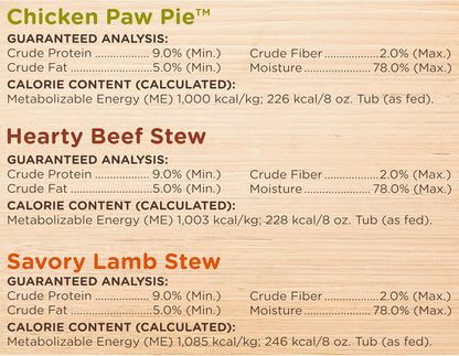 Nutrish Savory Favorites Wet Dog Food Variety Pack, 8 Oz Tubs (Rachael Ray) | Pack of 6, Includes 3 Delicious Flavors of Chicken Paw Pie, Hearty Beef Stew & Savory Lamb Stew, No Artificial Flavors9