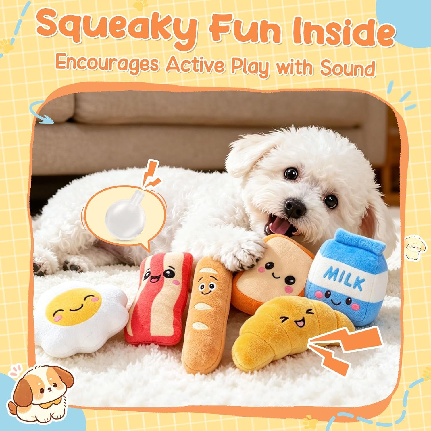 kipritii-dog-squeaky-toys-for-small-dogs-breakfast-themed-puppy-toys-to-keep-them-busy-plush-toys-with-squeaker-for-interactive-play-includes-storage-bag