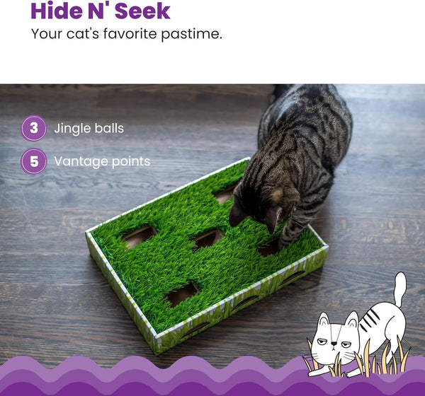 Catstages Grass Patch Hunting Box - Interactive Indoor Cat Toy with Faux Grass & 3 Jingle Balls - Encourages Exercise, Mental Stimulation & Natural Hunting Instincts5