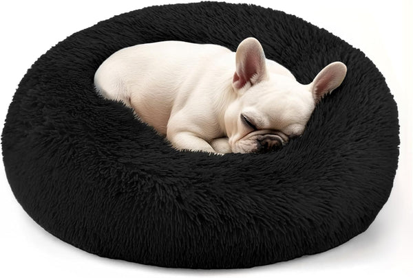 Hoewina Dog & Cat Bed for Indoor Cats, 20In Calming Donut Bed for Puppy and Kitten, Washable round Fluffy Pet Bed for Small Medium Dogs and Cats (Light Grey)8