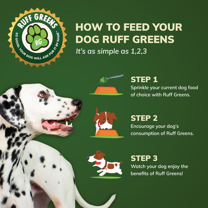 Dog Food Topper for Dogs – Vitasmart Powder with 25 Vitamins & Minerals, 15 Probiotics & 20 Digestive Enzymes – Gut, Immune, Skin & Mobility Support – All Breeds & Ages – Ruff Greens 6.9Oz | with 25 Vitamins & Minerals, 15 Probiotics & 20 Digestive Enzymes – Gut, Immune, Skin & Mobility Support – All Breeds & Ages4