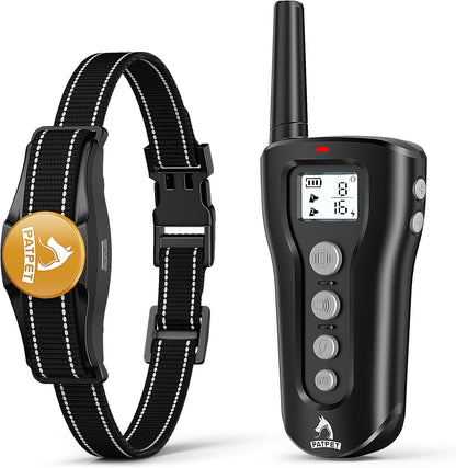 PATPET Dog Shock Collar - Rechargeable Dog Training Collar with Remote for Medium Large Dogs, 3 Training Modes (Beep/Vibration/Shock) IPX7 Waterproof 1000Ft Electric Dog Collar (Black)1