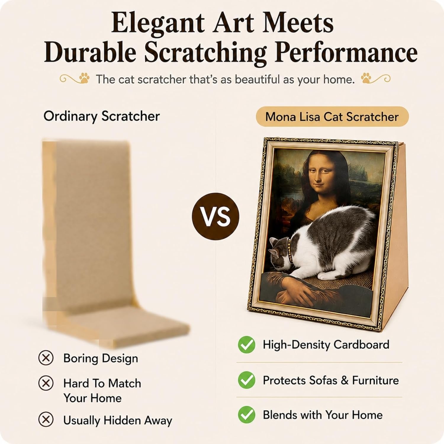 mona-lisa-cat-bed-3-in-1-cardboard-cat-house-with-scratching-pad-cozy-hideout-artistic-cat-furniture-for-indoor-cats-decorative-cat-condo-for-home-decor-easy-setup-novelty-gift-for-cat-lovers