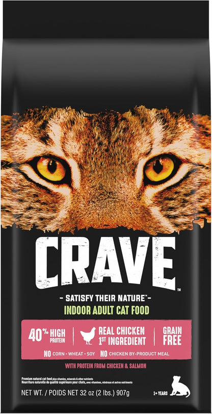 CRAVE Grain Free High Protein Natural Adult Dry Cat Food, Chicken, 4 Lb | Real Chicken #1 Ingredient, 40% Protein, No Chicken By-Product Meal, No Corn, Wheat or Soy, Complete & Balanced12