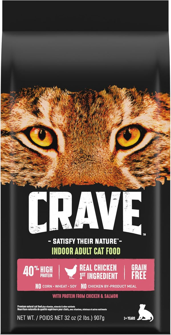 CRAVE Grain Free High Protein Natural Adult Dry Cat Food, Chicken, 4 Lb | Real Chicken #1 Ingredient, 40% Protein, No Chicken By-Product Meal, No Corn, Wheat or Soy, Complete & Balanced12