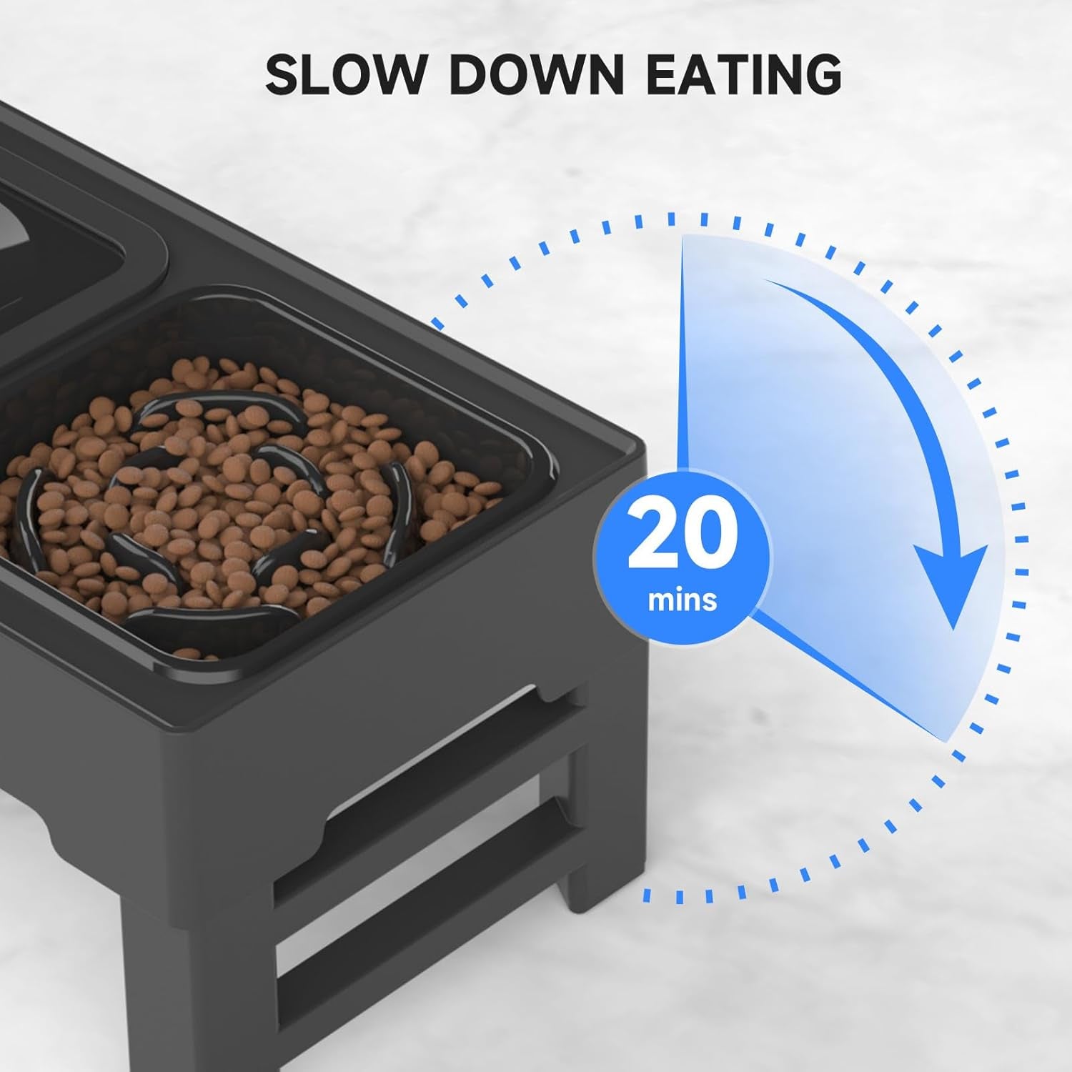 els-pet-adjustable-elevated-dog-bowls-no-spill-water-bowl-and-slow-feeder-adjustable-height-3-to-11-inch-small-medium-large-dog-slow-feeder-insert-no-spill-water-bowl-anti-slip-feet-removable