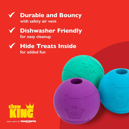 Chew King Fetch Balls Extremely Durable Natural Rubber Toy Pack of 3 - 3 Inch Balls (CM-0263-CS01)6