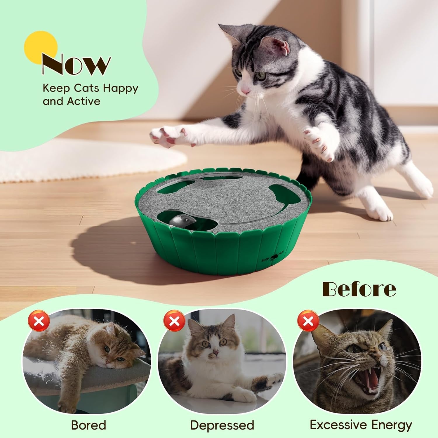 pawaboo-interactive-cat-toy-with-running-mouse-electronic-motion-cat-toy-automatic-teaser-for-indoor-cats-pop-and-play-hide-seek-cat-toys-hunting-mouse-for-pet-cat-kitten-play-fun-exercise-green