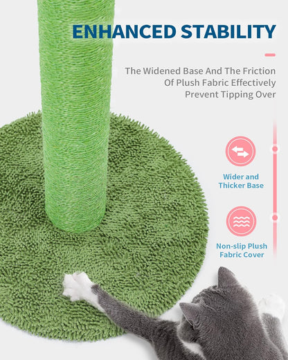 Made4Pets Cactus Cat Scratching Post for Indoor Cats with Plush Ball, 25.6" | Interactive Cactus Cat Scratcher with Natural Sisal Rope, Sturdy Base and Plush Ball for Daily Scratching and Indoor Play5
