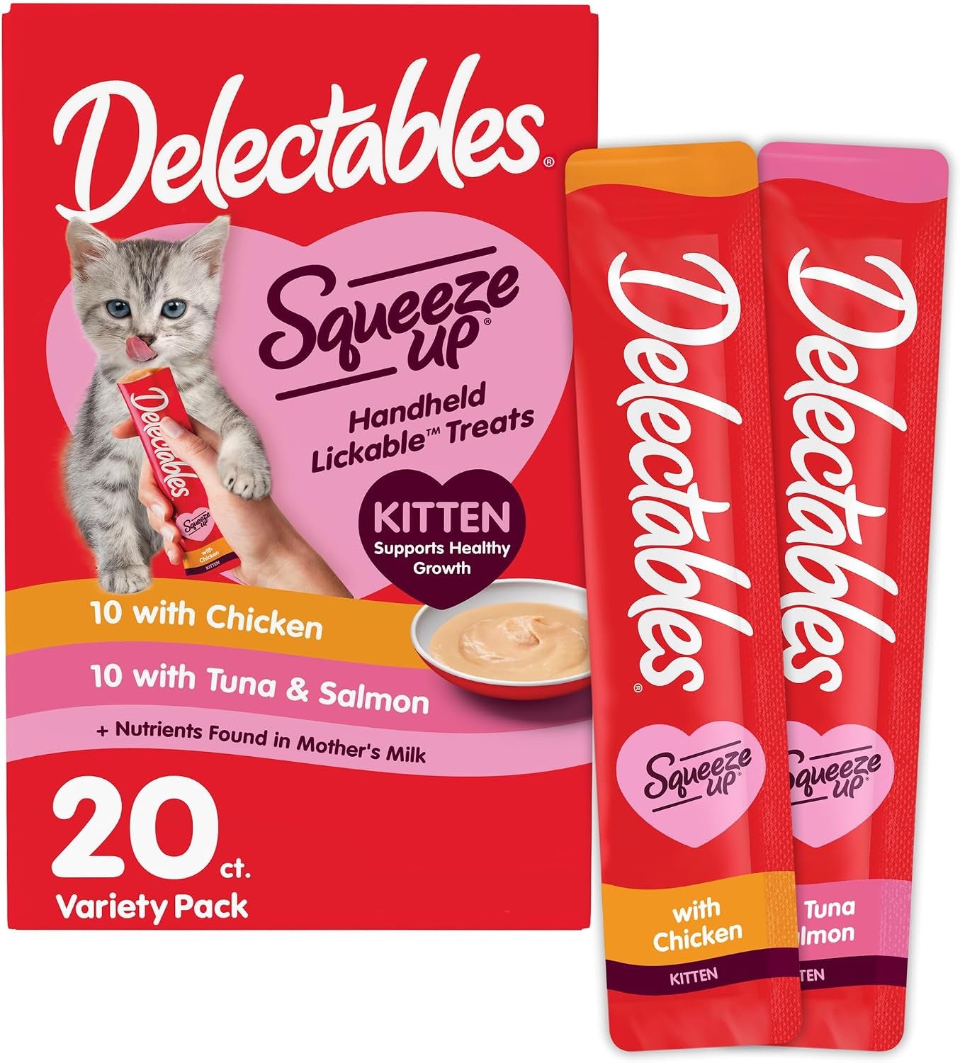 delectables-squeeze-up-kitten-variety-pack-creamy-squeezable-puree-lickable-wet-cat-treats-grain-free-no-added-fillers-no-by-products-no-added-preservatives-0-5-ounces-tube-20-tubes-total