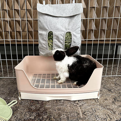 Large Rabbit Litter Box Bunny Litter Box, Potty Training for Rabbits Litter Pan with Drawer, Rabbit Bedding Toilet for Adult Guinea Pig, Ferret, Bunny and Other Animals (Brown)4