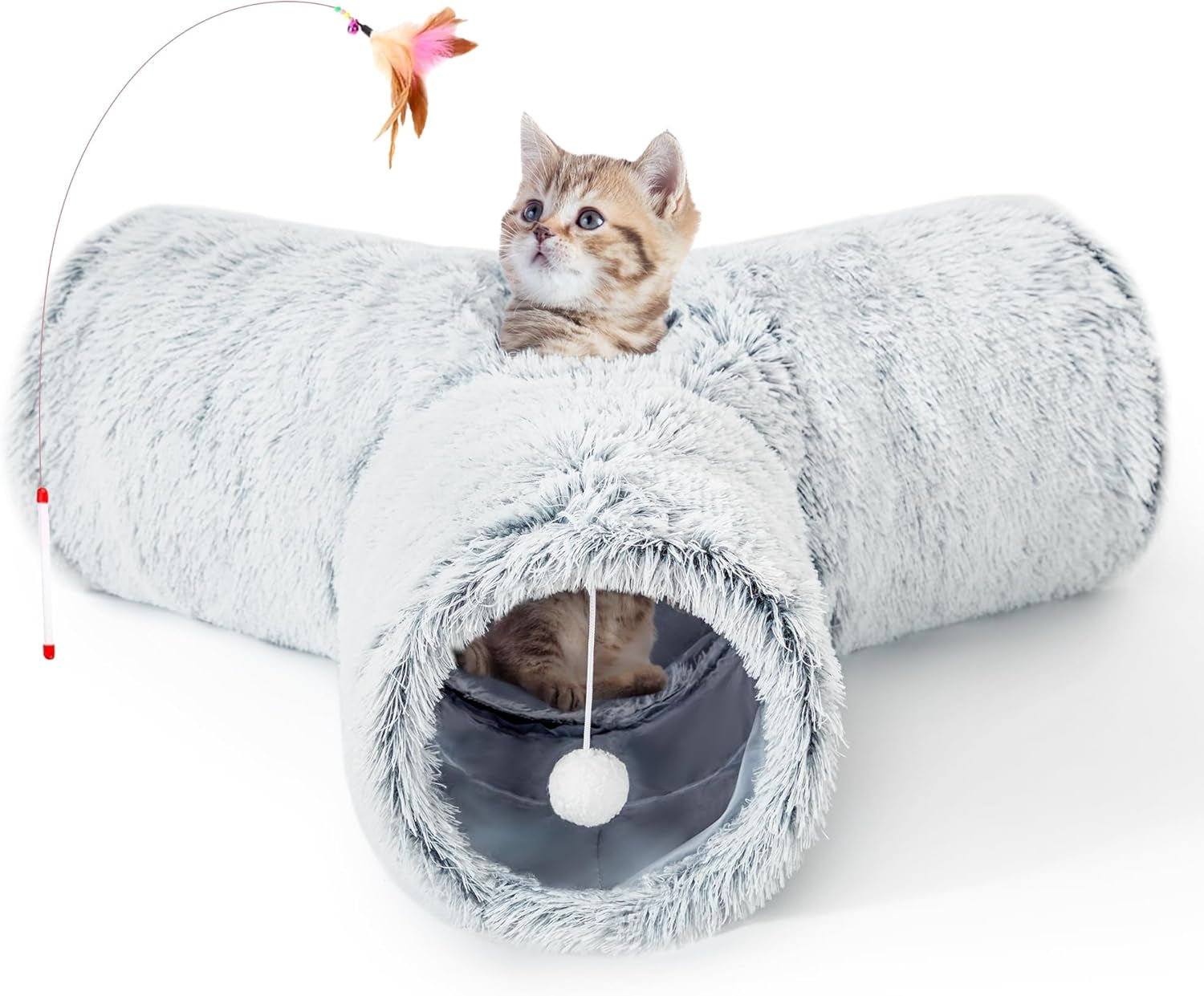 tempcore-pet-cat-tunnel-tube-toys-3-way-collapsible-tunnels-for-indoor-cats-interactive-tube-with-teaser-wand-peek-holes-hanging-ball-black-blue