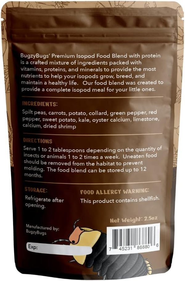 Isoblend Premium Isopod Food Feed Mix All Natural Protein Vegetable Dry Blend for Isopods Feeders Insects4