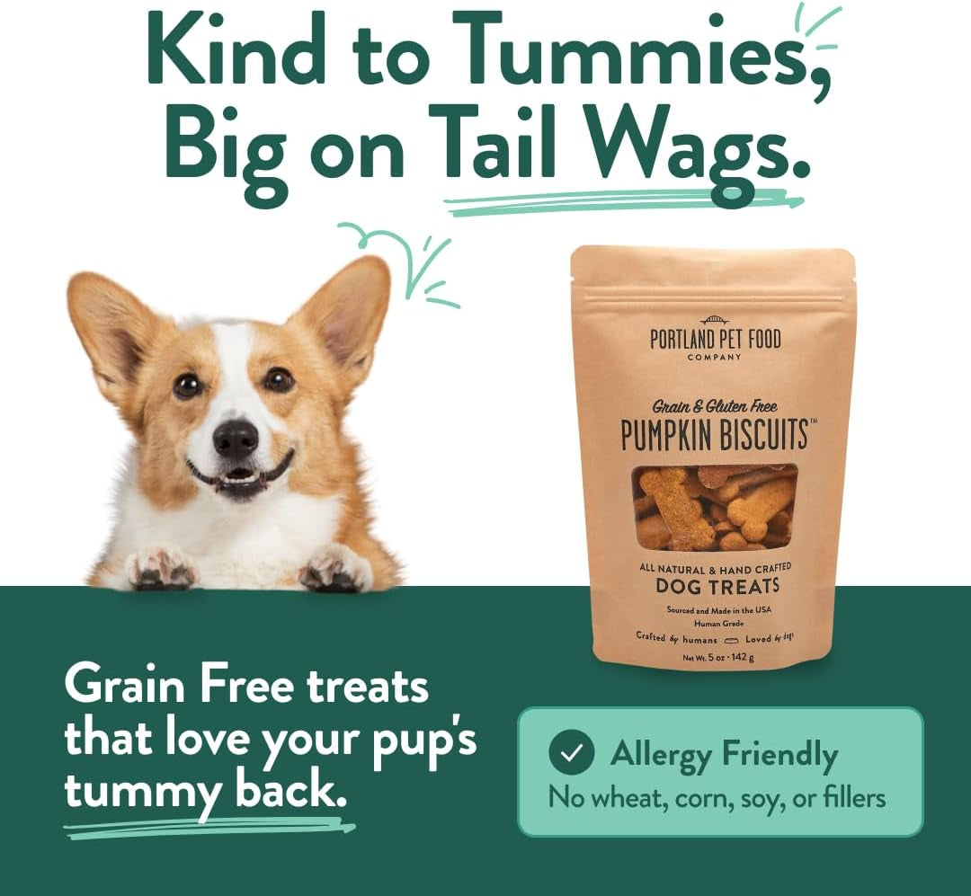 portland-pet-food-pumpkin-dog-treats-healthy-grain-free-biscuits-5-oz-human-grade-limited-ingredient-natural-low-calorie-training-treats-for-small-large-dogs-puppy-to-senior-made-in-usa