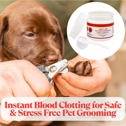 5 Oz Styptic Powder for Dogs, Cats & Birds Stops Bleeding– Quick Blood Clotting for Nail Clipping, Minor Cuts, Tail Docking & Wing Clipping – Pet First Aid Hemostatic Powder with Sealed Top & Scoop | Stops Bleeding, Quick Blood Clotting for Nail Clipping, Minor Animal Cuts & Wound Care, Pet First Aid Hemostatic10