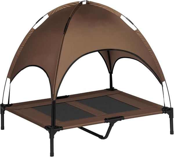 Pawhut Elevated Portable Dog Cot Cooling Pet Bed with UV Protection Canopy Shade, 48 Inch | Large Pet Bed, Outdoor Dog Cot, UV Protection Shade, Camping9
