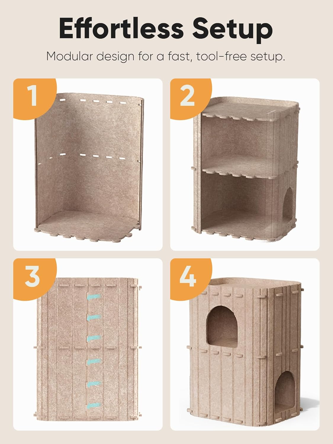 fukumaru-cat-house-for-indoor-cats-warm-felt-cat-bed-scratch-resistant-large-cat-bed-cave-3-in-1-cat-condo-cozy-felt-covered-cats-tunnel-23-62-inch-kitten-hideaway-for-multicats-beige