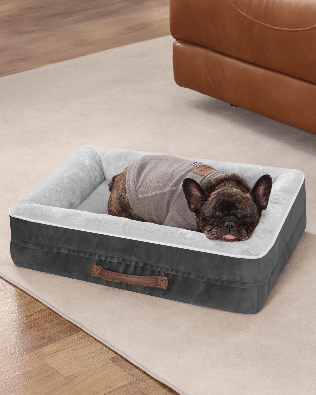 upvilla-orthopedic-dog-bed-xl-four-sided-dog-sofa-washable-cover-gray