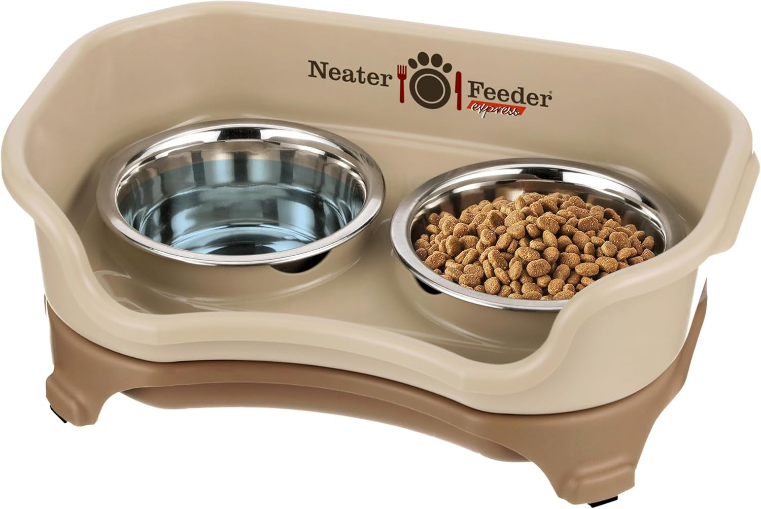neater-feeder-express-mess-proof-dog-bowls-elevated-for-small-breeds-under-15-lb-made-in-usa-no-spill-raised-dog-food-bowl-stand-stainless-steel-food-and-water-bowl-set-feeding-station-cappuccino