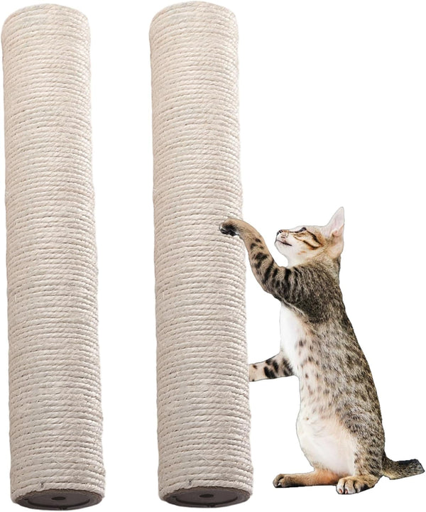 2PCS Cat Scratching Post Replacement, 20 Inch Sisal Cat Tree Replacement Post, 8Mm Bolts, Easy to Install5